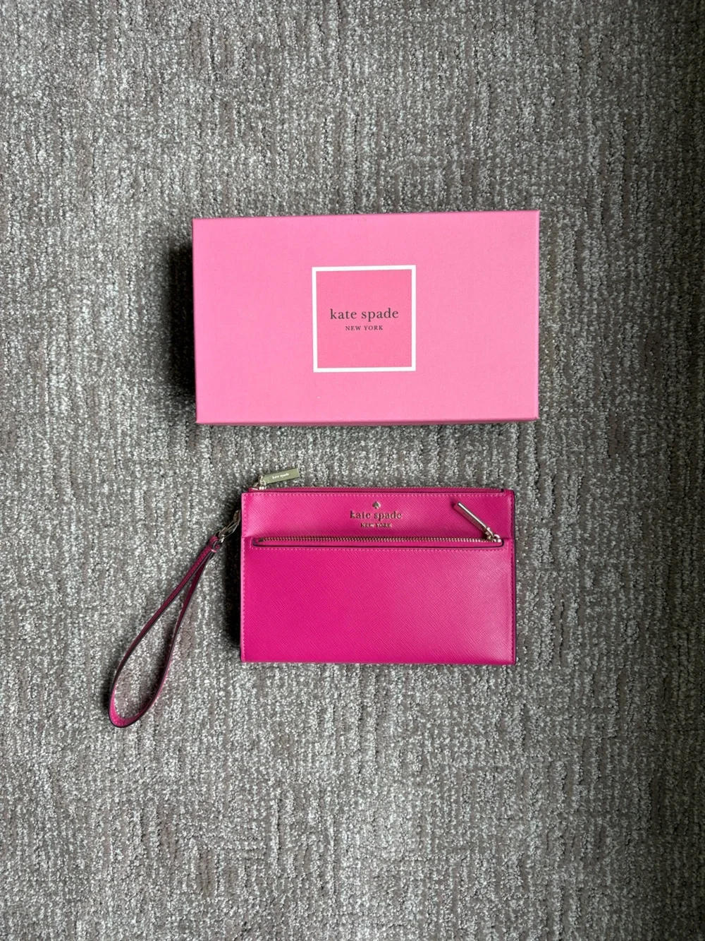 kate spade Hot Pink Leather Wristlet Clutch - NWOT